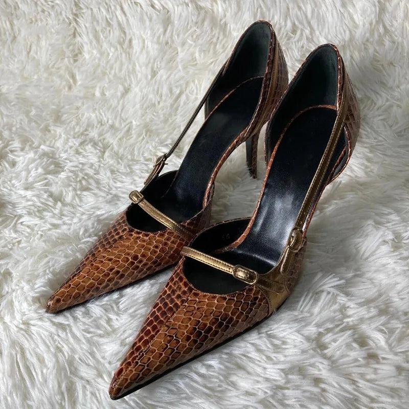 Pointed Toe Thin High Heels Lace Up Retro Street Style Party Brand Pumps Zapatos De Mujer