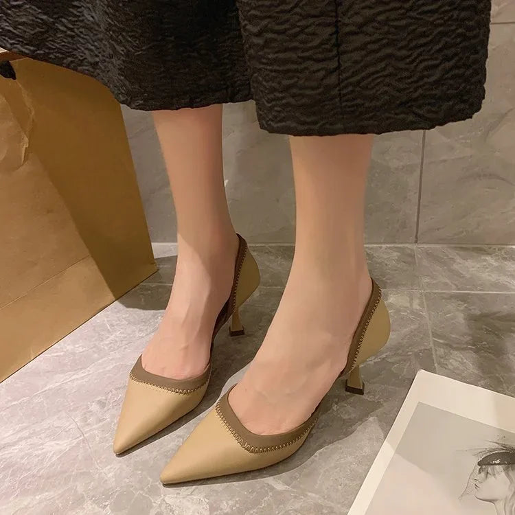 High-heeled Slippers Elegant Pointy High-heeled Mule Party Ball Shoes Shoes