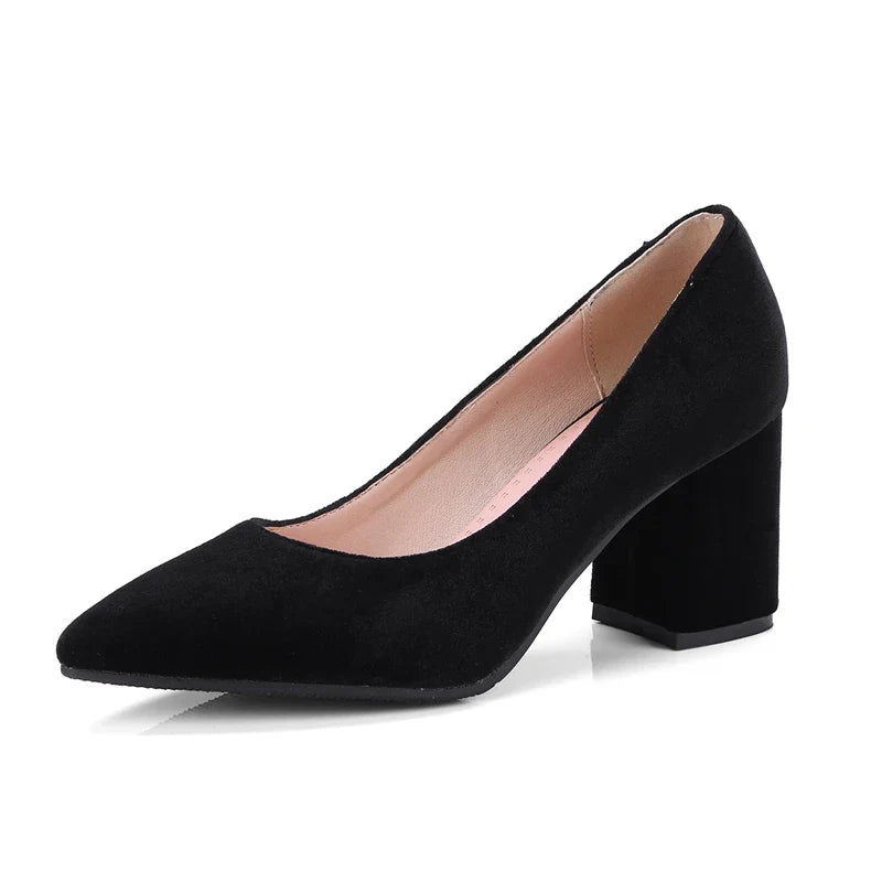 Velvet Mary Jane Shoes Pearls Buckle High-heeled Velour Green Burgundy Pumps Office Banquet Party 33-43