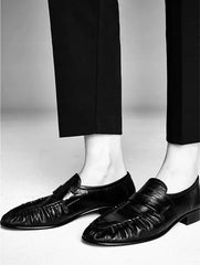 Pleated Design Loafers Comfort Low-Heel Flats