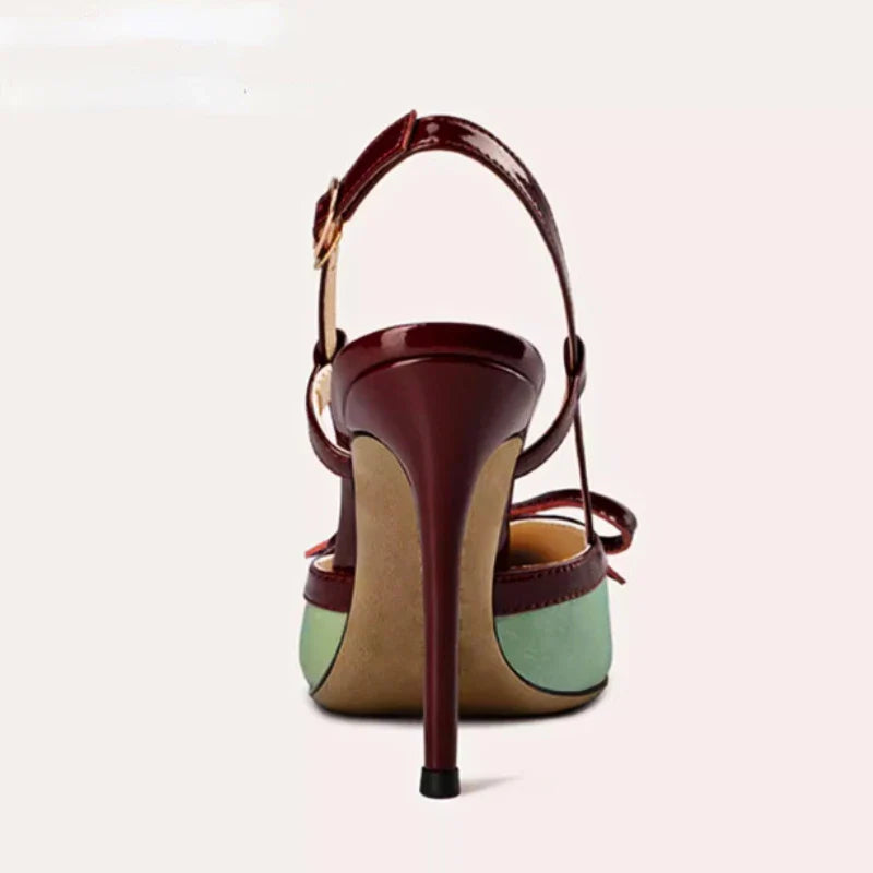 Satin Bow High Heels Pointed Toe Fine High Heel Sandals Muller Pumps Elegant Party