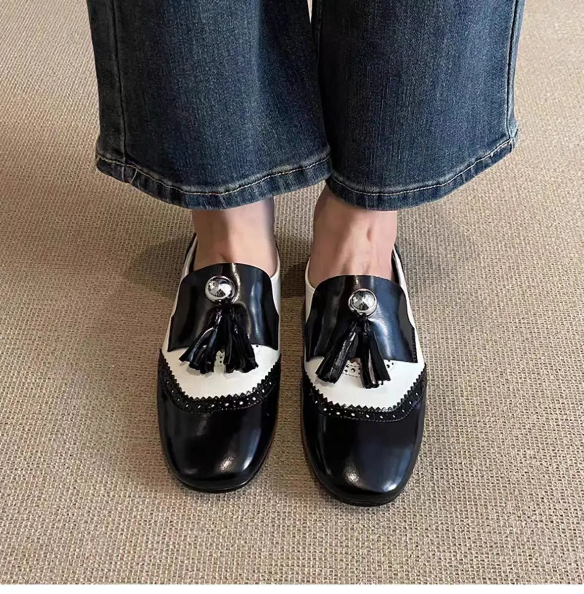 Flats Loafers Shoes Casual Mary Jane Dress Walking Pu Leather Lolitas Round-toed Shoes