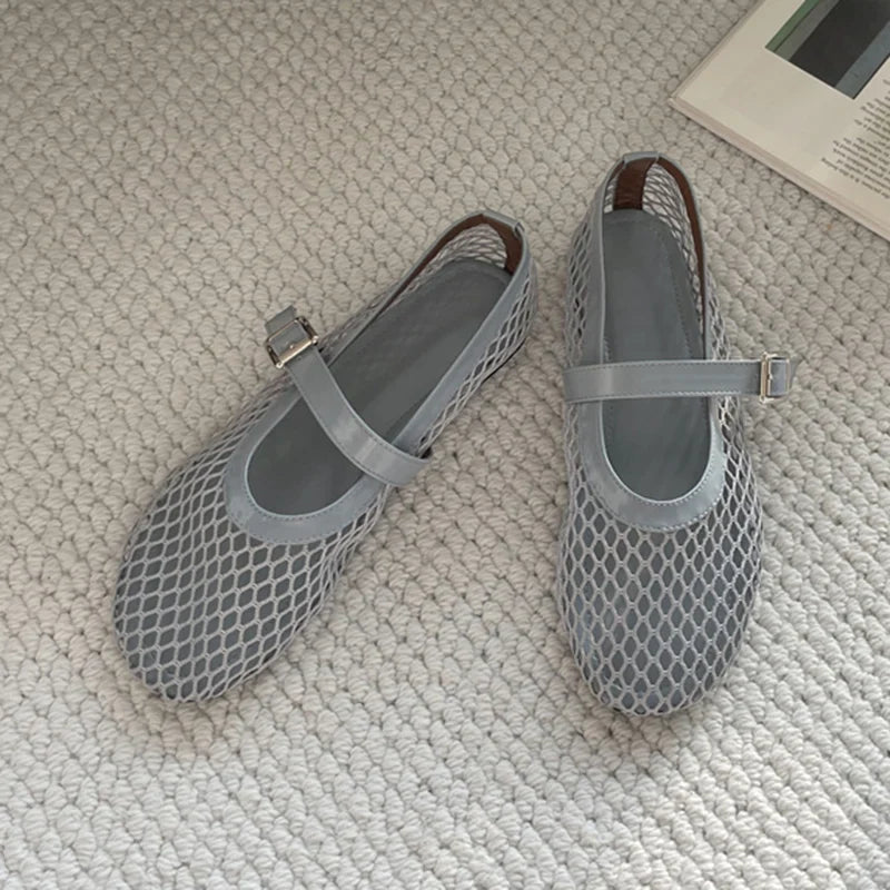 Kcenid Red Black Ballet Flat Shoes