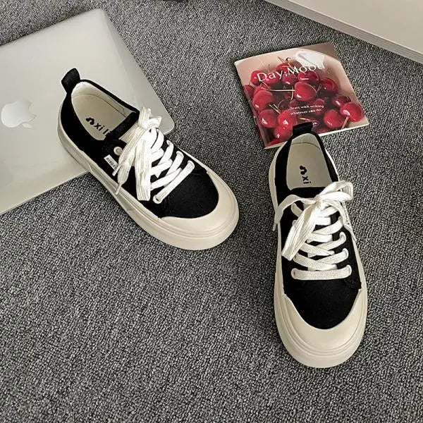 Shoes Platform Casual Sneakers Black Flats Soft Clogs Espadrille Retro Fabric Leisure Canvas Flat Blac