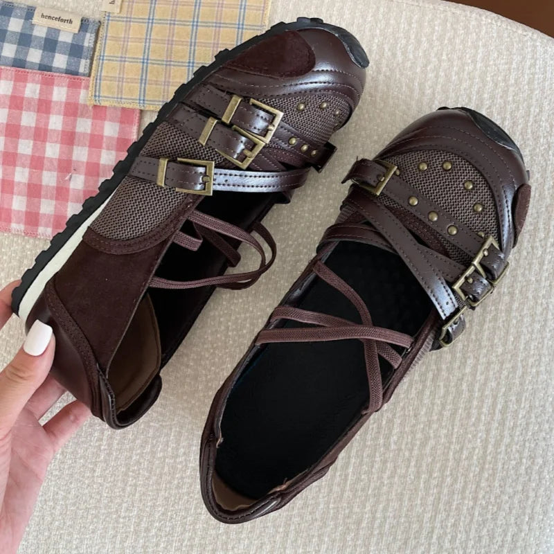 Casual Flat Shoes Comfortable Outside Shoes Round Toe High Quality Lightweight Single Shoes