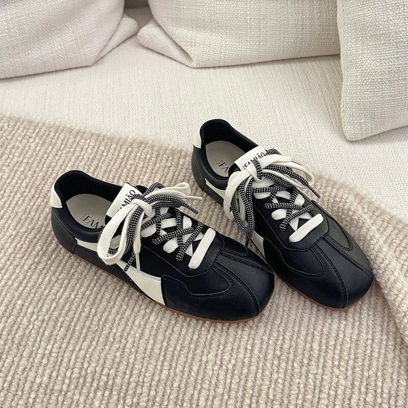 Flats Shoes Leather Shoes Moral Training Shoes Casual Flat Shoes Soft Sole zapatos de mujer