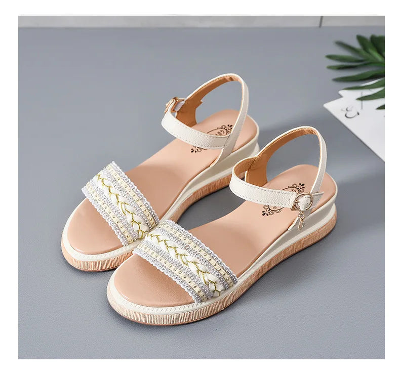 Size 31 32 33 Wedge Sandals Open Toe Shoes Large Size 41-44 Platform Open Toe Shoes