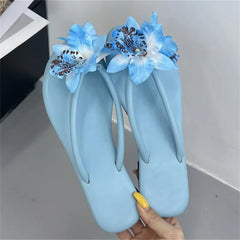 Design Camouflage Flower Low Flat Heels Slippers Clip Toe Casual Outdoors Beach Flip Flops Shoes