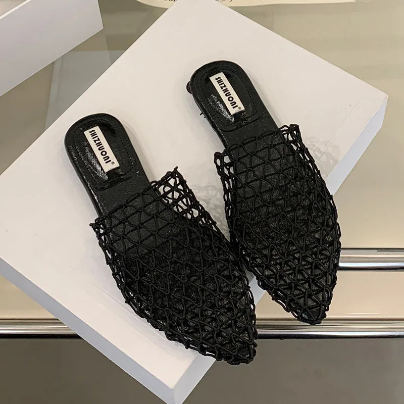 Pointed Toe Flats Slippers Footwear Sandals Shoes Beach Slides Flats Slippers Shoes