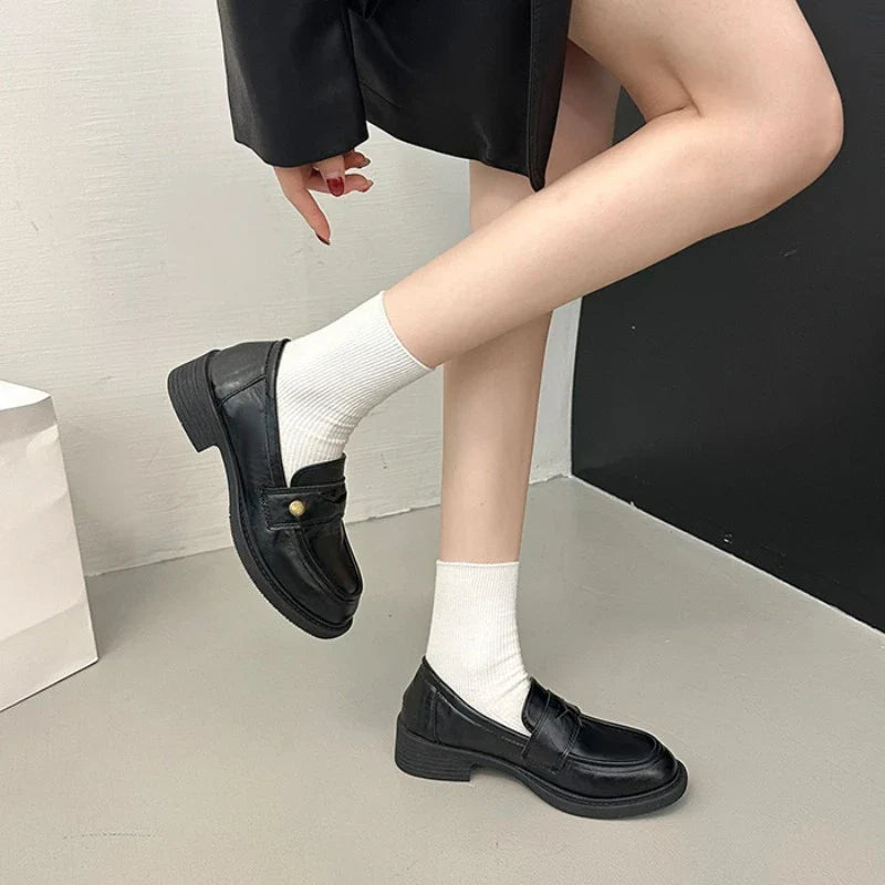 Flat Shoes Mary Jane Shoes Hot Sale Simple Causal Uniform Shoes Thick Bottom Non-slip