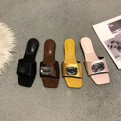 Low Shoes PU Hoof Heels Rome Fabric Rubber Shoes Low Hoof Heels PU Rubber Rome