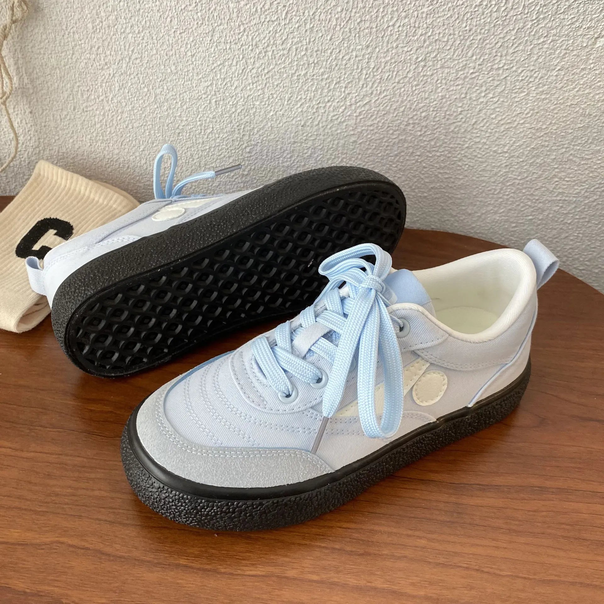 Thick Bottom Training Shoes Retro Mixed Color Students Sneakers Casual Concise Soft Soled Sports Shoes