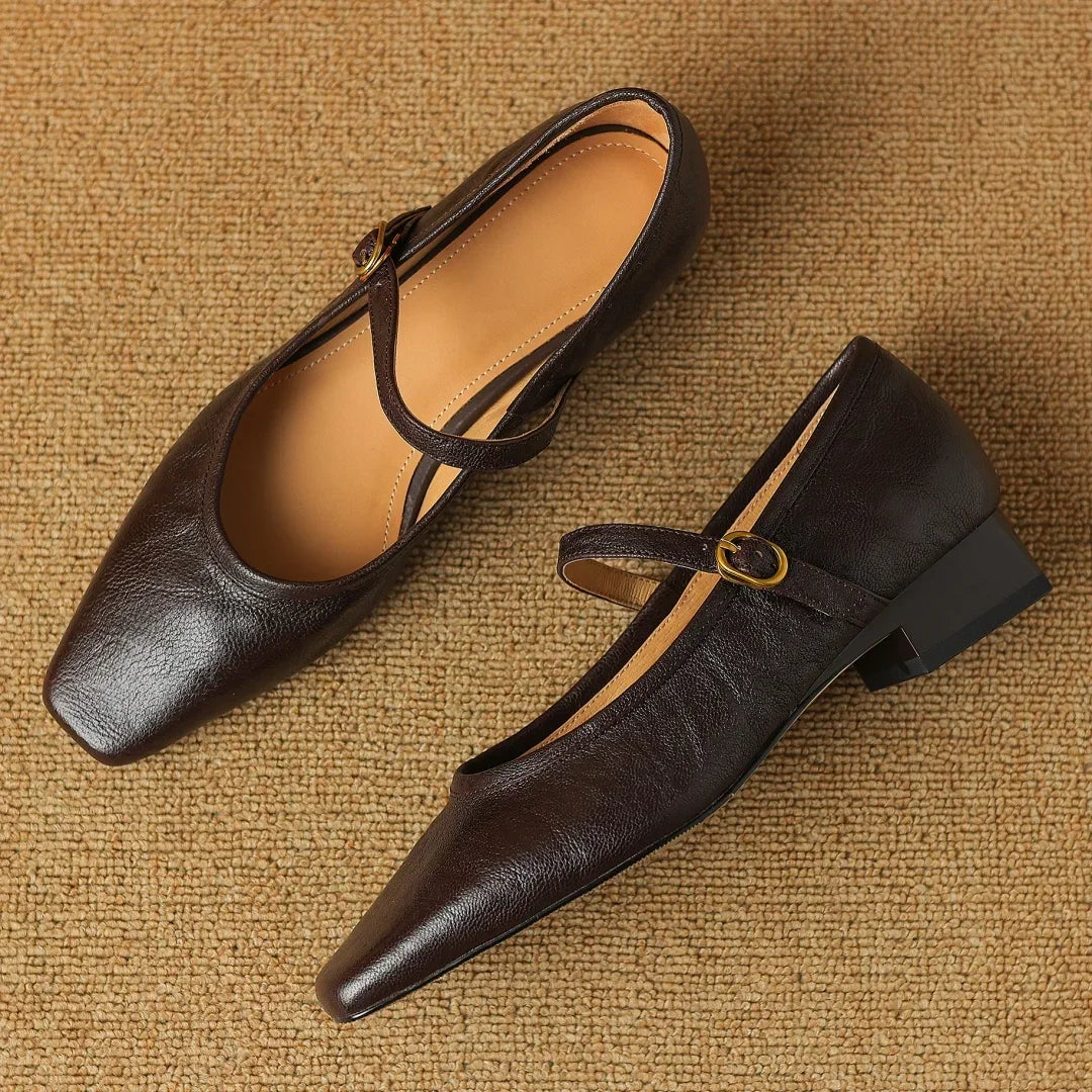 slip-on flats square toe elegant slim daily shoes