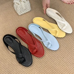 Low Heel Slippers Flip flops Shoes Round Toe Heeled Slippers Shoes