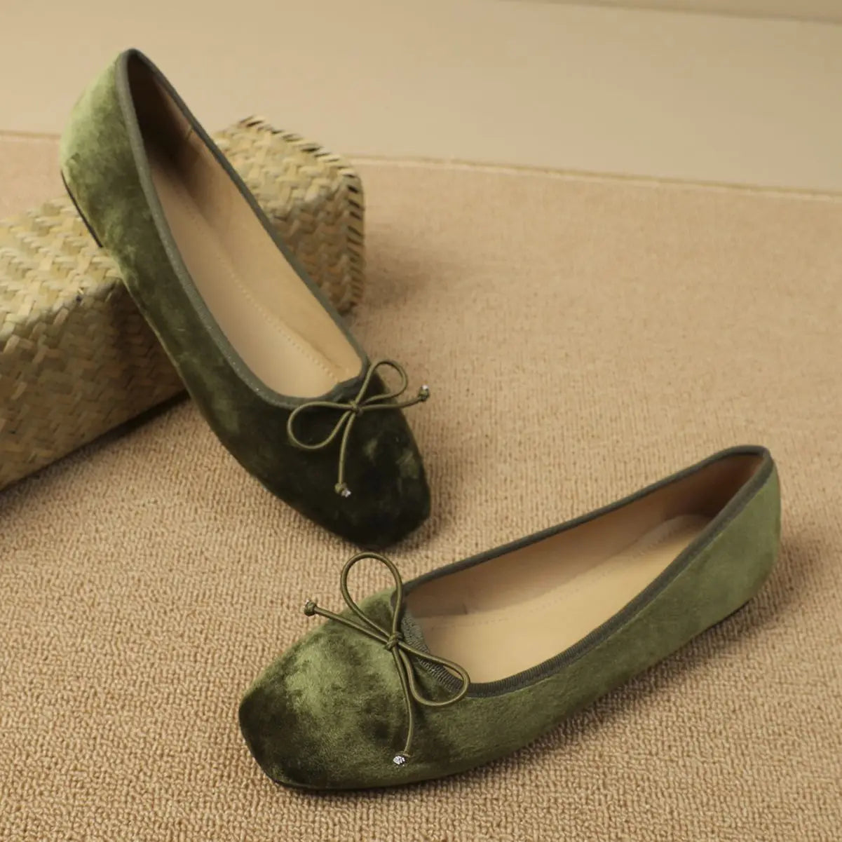 Shoes Round Toe Soft Bottom Loafers Comfortable Flats Casual Boat Shoes Bowtie ballerinas shoes Woman