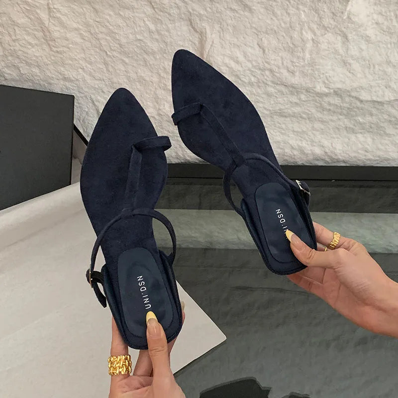 Footwear Wedges Heeled Slippers Shoes Pointed Toe Wedges Slippers Shoes Flip flops