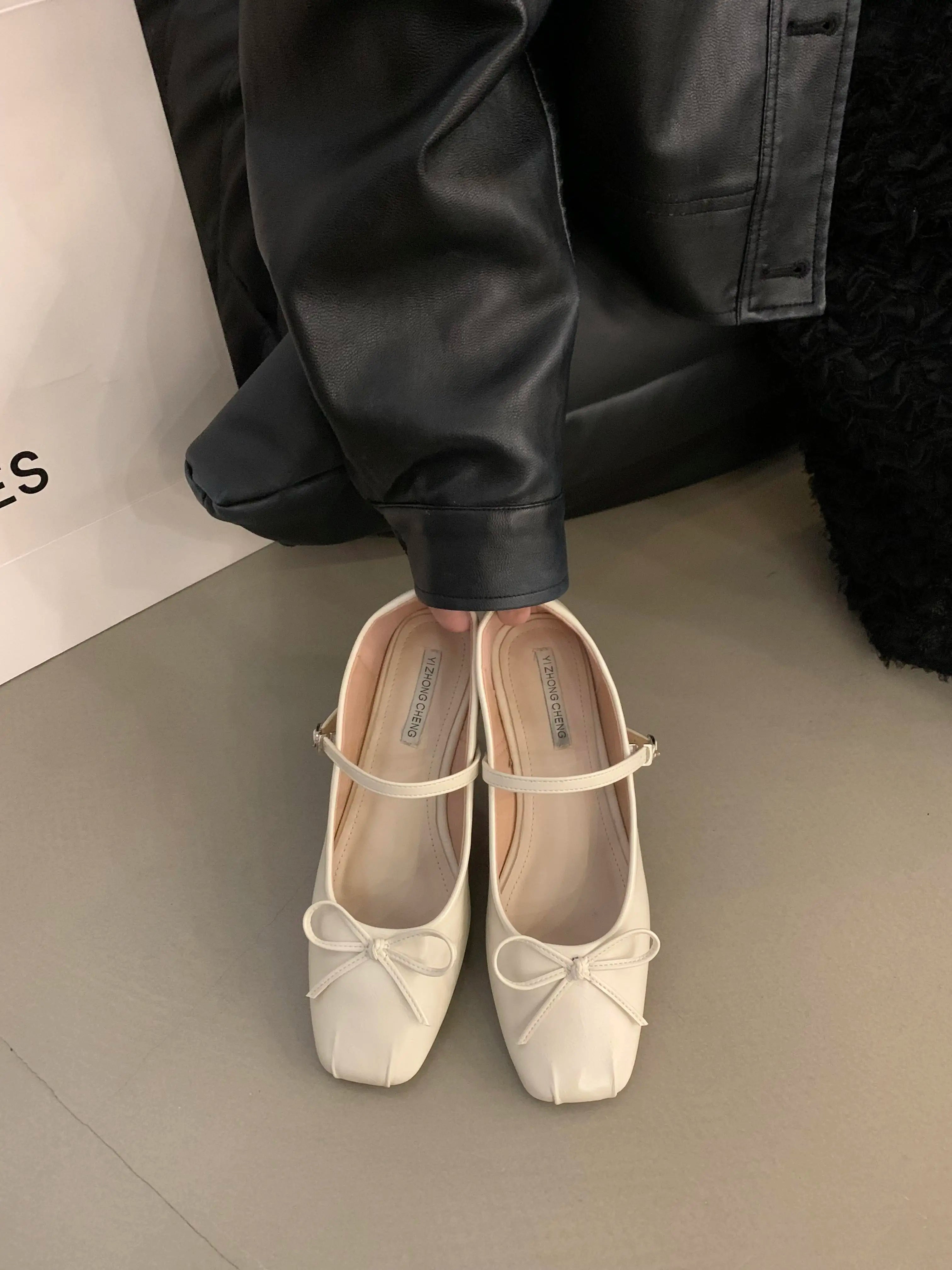French Flat Bottomed Mary Jane Single Shoe Shoes Korean Version Silver