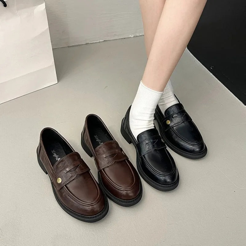 Flat Shoes Mary Jane Shoes Hot Sale Simple Causal Uniform Shoes Thick Bottom Non-slip