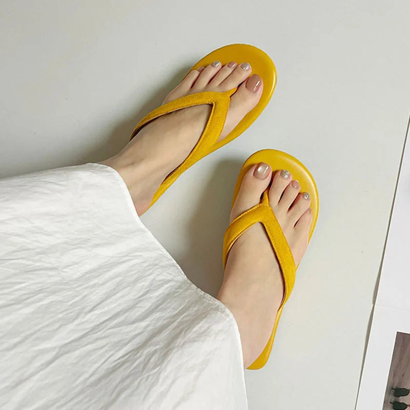 Candy Color Slipper Slip On Casual Flip Flop Shoes Soft Flat Heel Outdoor Beach Slide Woman