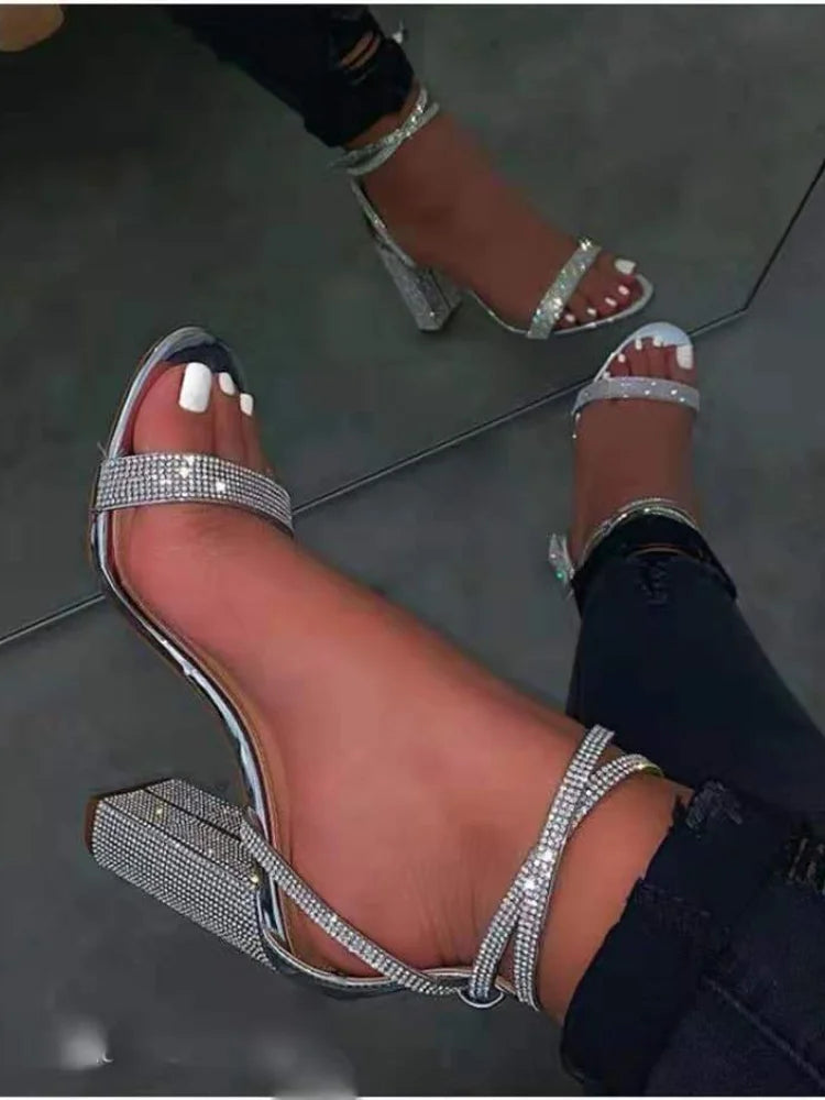 Transparent High Heels Pointed Toe Slip-on Wedding Party Brand Shoes