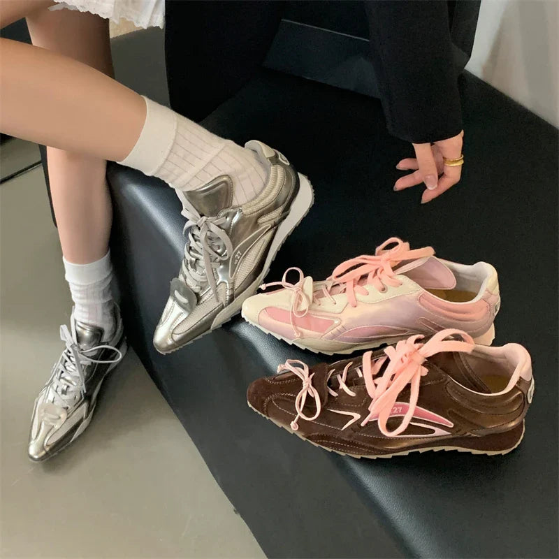 Butterfly-knot Pointed Toe Flats Heels Shoes T-tied Casual Sandals Elegant Mule Zapatos De Mujer