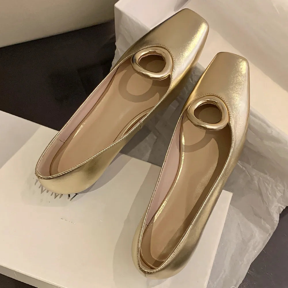 genuine leather square toe slip-on ballet flats leisure soft comfortable high quality espadrilles daily shoes