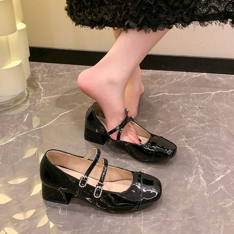Lolita Mary Jane Shoes Causal Formal Versatile High Heel Shoes Wedding Party Elegant Dress Pumps
