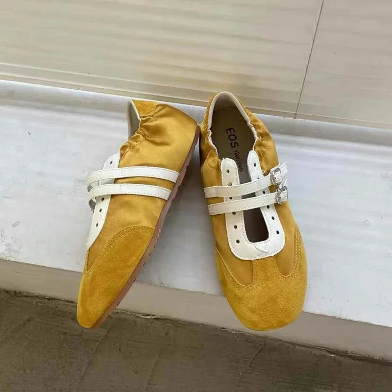Flats Sports Shoes Sneakers Casual Shallow Loafers Shoes Walking Ballet Trend Sneakers