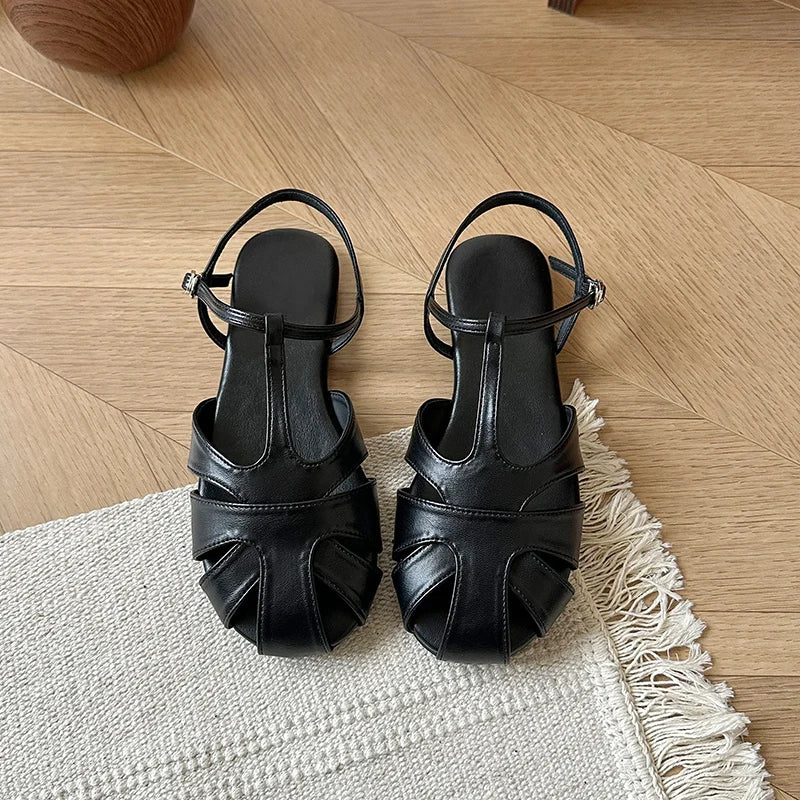 Retro Style Hollow Out Flats Sandals Party Dress Gladiator Shoes Zapatos De Mujer