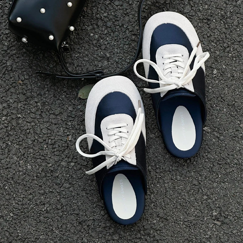 Sport Sneakers Flats Mules Slippers Shoes Woman Lace Up Running Walking Shoes Mujer Zapatos
