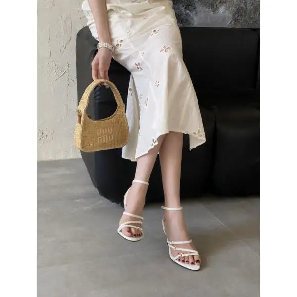 Sandals Stiletto Heelss Shoes Open Toe All-Match Suit Beige High Low Peep Comfort Blac
