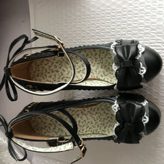 2.5 Platform Cute Bow Lace Princess Lolita Shoes Party 10cm High Heel Buckle Big size 43