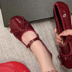 Mary Jane Shoes Bow Shoes Casual Low Heel Dresses Street Style Shoes
