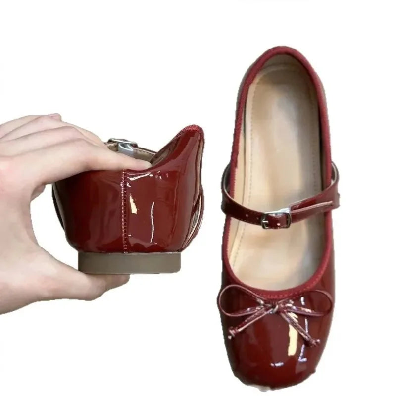 Mary Jane Shoes Bow Shoes Casual Low Heel Dresses Street Style Shoes