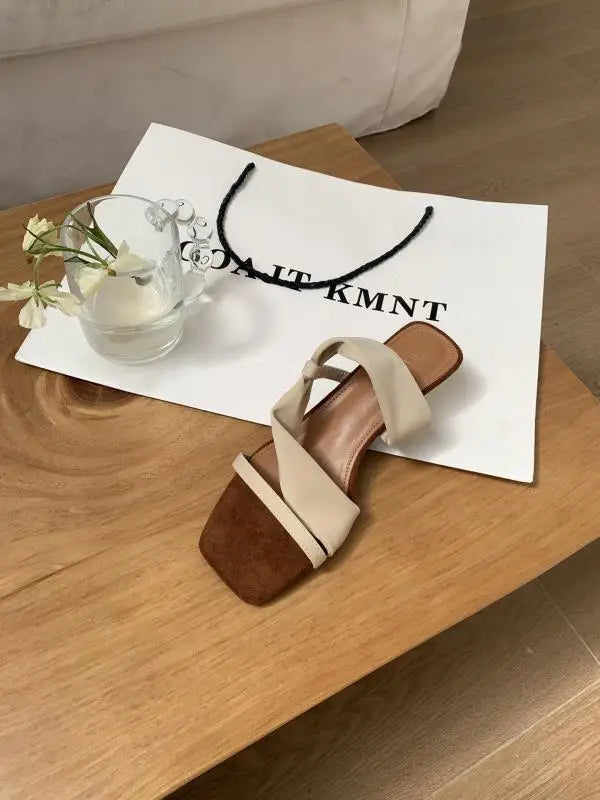 Low Shoes Rome PU Fabric Hoof Heels Silk Low Shoes Hoof Heels Silk Rome Fabric