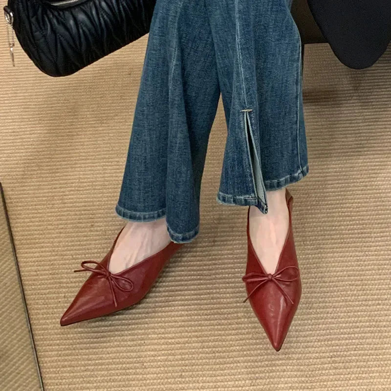 Elegant Shoes Low Heel Shallow Gold Pointed Toe Pumps Office Shoes Zapatos De Mujer