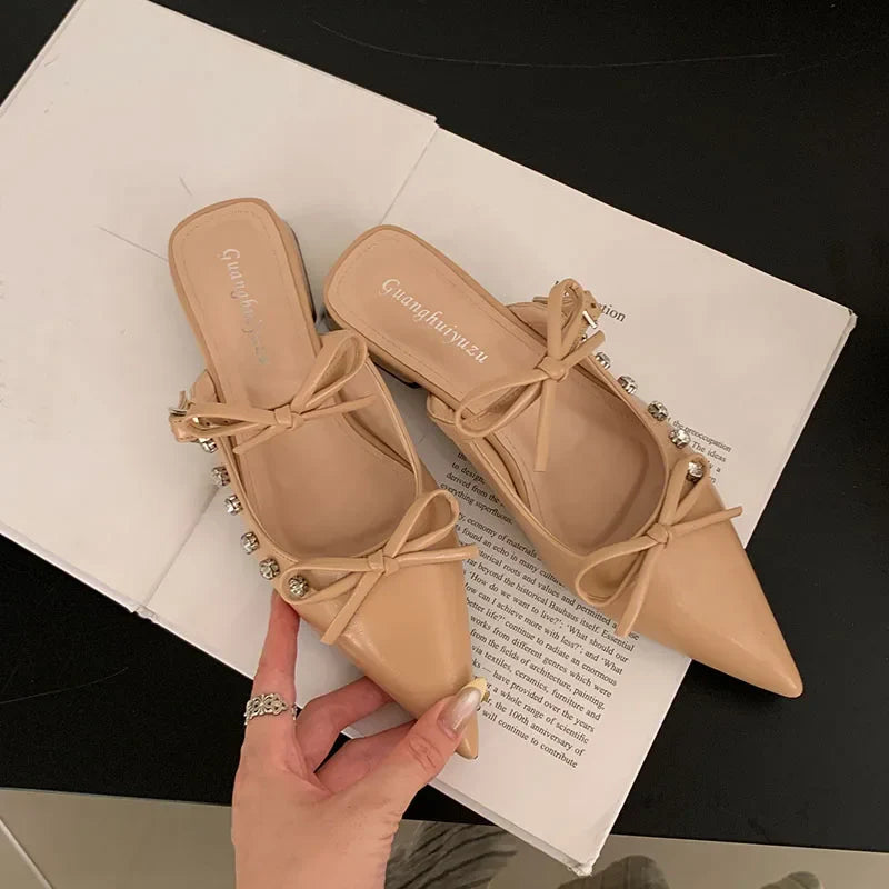 Butterfly-Knot Footwear Flats With Shoes