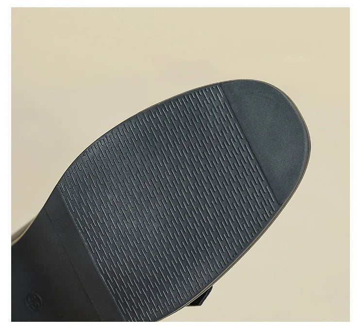 Cow Leather Metal Buckle Slip On Flat Shoes High Quality Comfortable Loafers Casual Versatile Daily Famale Shoes