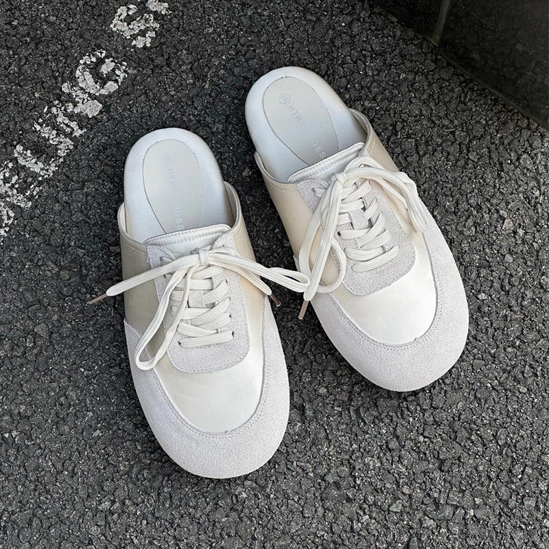 Sport Sneakers Flats Mules Slippers Shoes Woman Lace Up Running Walking Shoes Mujer Zapatos