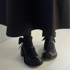 Sweet Cute Style Shoes Mary Janes Butterfly-Knot Crude Heel Shoes Big Size 35-43 Buckle Strap Young Chaussure Femme