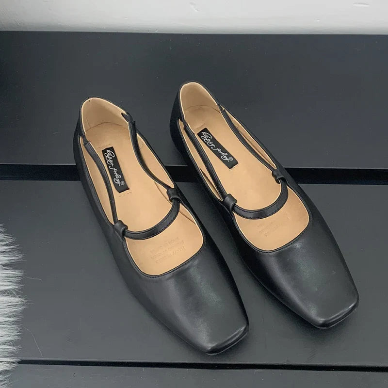 Flat mary janes shoes woman candy color soft leather ballet flats ankle strap comfy mocaasins