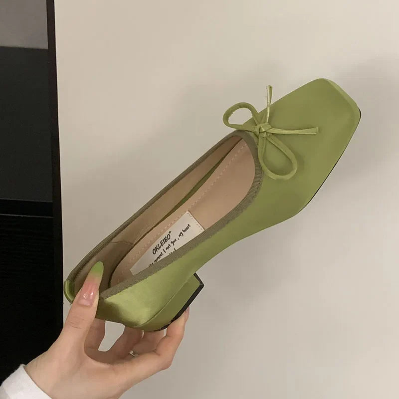Shallow Flats Slip On Shoes Slides Silk Butterfly-Knot Footwear Flats With Shoes