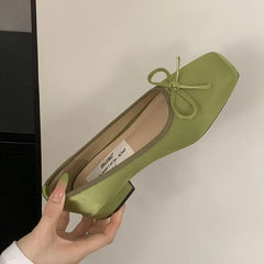 Shallow Flats Slip On Shoes Slides Silk Butterfly-Knot Footwear Flats With Shoes
