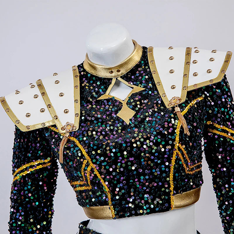 Zoey Cosplay Costume Wig Shoes Black Coat Singing Suit Song-Promotion Costume Halloween Party Role Playing Outfit