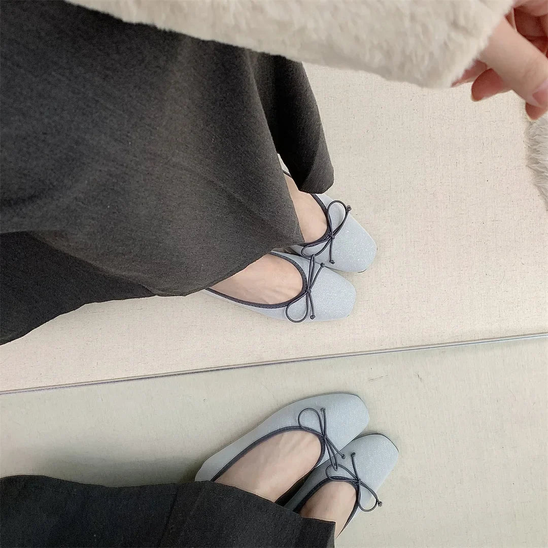 Increas Height Shoes Square Toe Casual Sneakers Clogs Platform All-Match Dress Flats Slip-on M