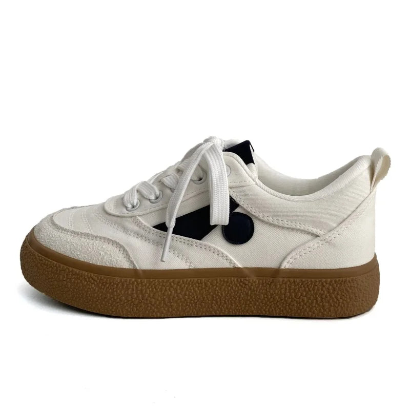 Thick Bottom Training Shoes Retro Mixed Color Students Sneakers Casual Concise Soft Soled Sports Shoes
