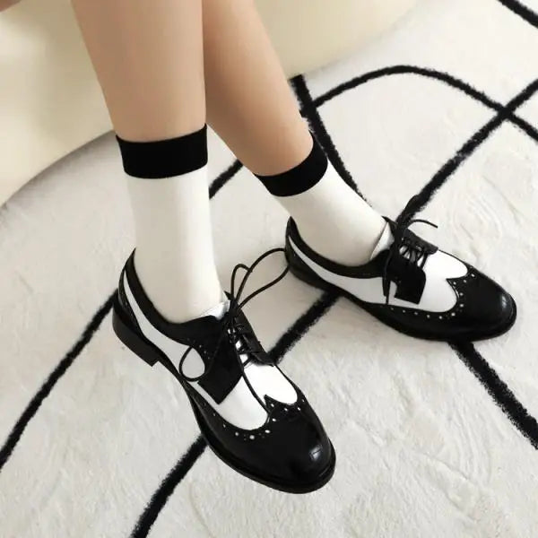 Shoes British Style Low Heels Oxfords Modis Casual Sneakers All-Match Mixed Colors Preppy