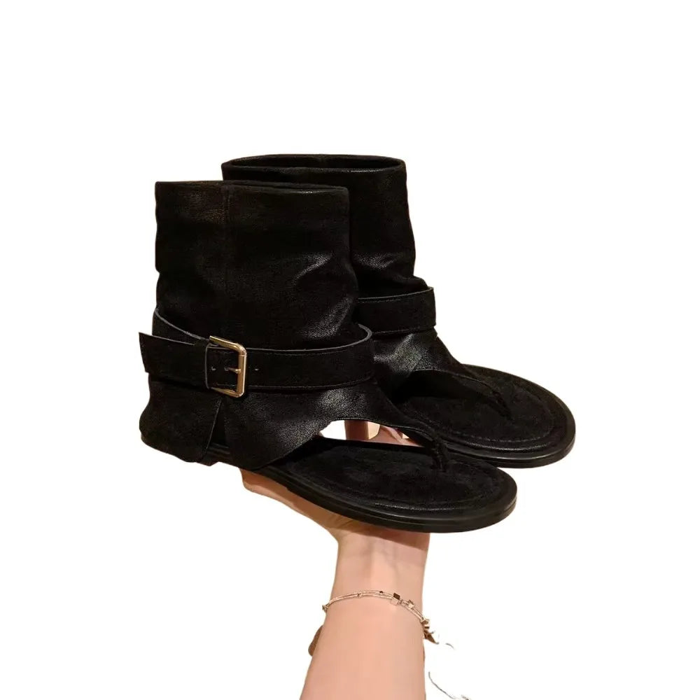 Style Open Clip Toe Ankle Boots Sandals Short Booties Wedges High Heels Shoes