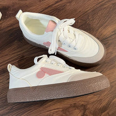 Thick Bottom Training Shoes Retro Mixed Color Students Sneakers Casual Concise Soft Soled Sports Shoes