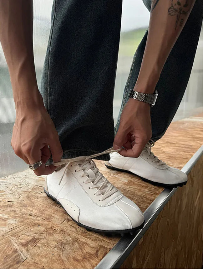 Men High Quality Lace-Up Comfortable Soft Sole Flatsshoes Outdoor Casual Breathable Sneakers Fitness Shoes Male Shoes